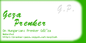 geza prenker business card